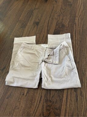Banana Republic Flat-Front Chino Pants — Light Beige